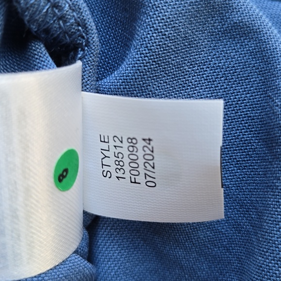 Lucky Brand NWT Women's Sz S Blue Notched Neck Sandwash Boho Top Peasant Blouse - Picture 8 of 12